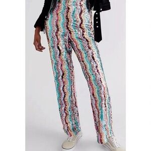 FREE PEOPLE Dance Again Sequin Multi Pants